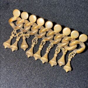 Vintage Gold Tone Brooch with Dangle Accents